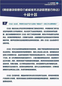 網(wǎng)絡(luò)借貸信息中介機(jī)構(gòu)業(yè)務(wù)活動(dòng)管理暫行辦法十問(wèn)十答 聚焦代辦貸款申報(bào)手續(xù)業(yè)務(wù)